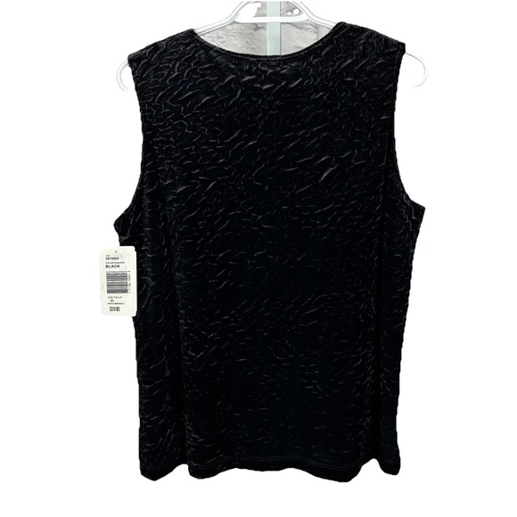 Piccadilly Fashions Sleeveless Tank‎ Top Shirt Black Velvet Textured NWT Size XL - Picture 4 of 8